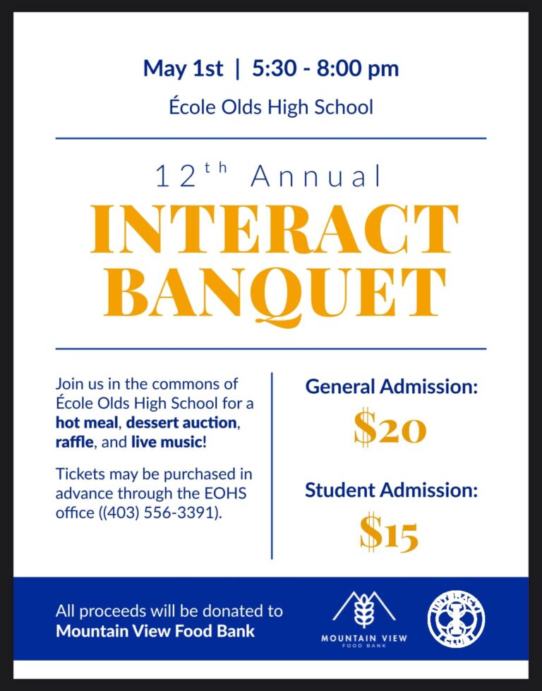 12th Annual Interact Banquet At Ecole Olds High School On May 1