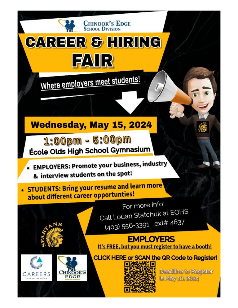 Career And Hiring Fair For CESD Students On May 15 At Ecole Olds High School