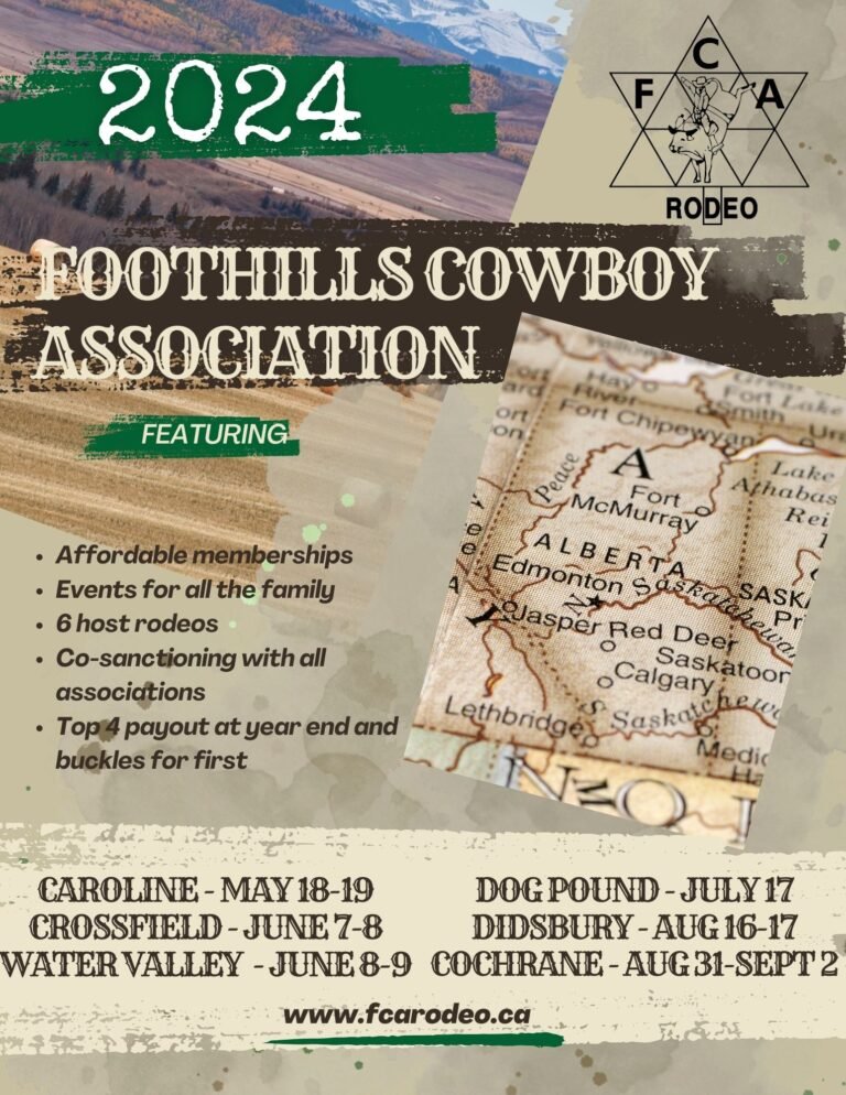 Six Events Featured As Part Of 2024 Foothills Cowboy Association Season