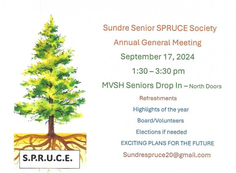 Sundre SPRUCE Annual General Meeting Is September 17th