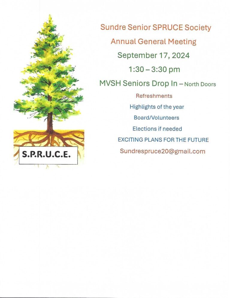 Sundre Senior SPRUCE Society AGM on September 17