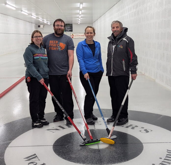 A-event winners at the 2025 Eagle Hill Open Bonspiel. (Cory Noel, mymountainviewnow.com staff)