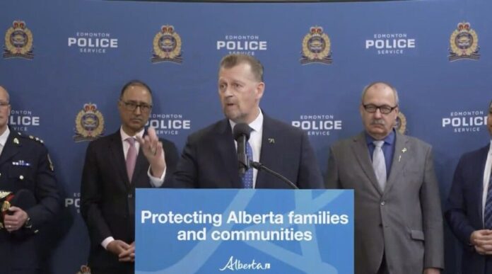 Mike Ellis, Alberta's Minister of Public Safety and Emergency Services in Edmonton on February 26, 2025. (Galen Hartviksen, mymountainviewnow.com staff)