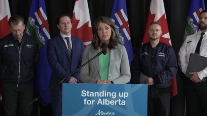 Alberta Premier Danielle Smith in Medicine Hat on March 5, 2025. (Galen Hartviksen, mymountainviewnow.com staff)